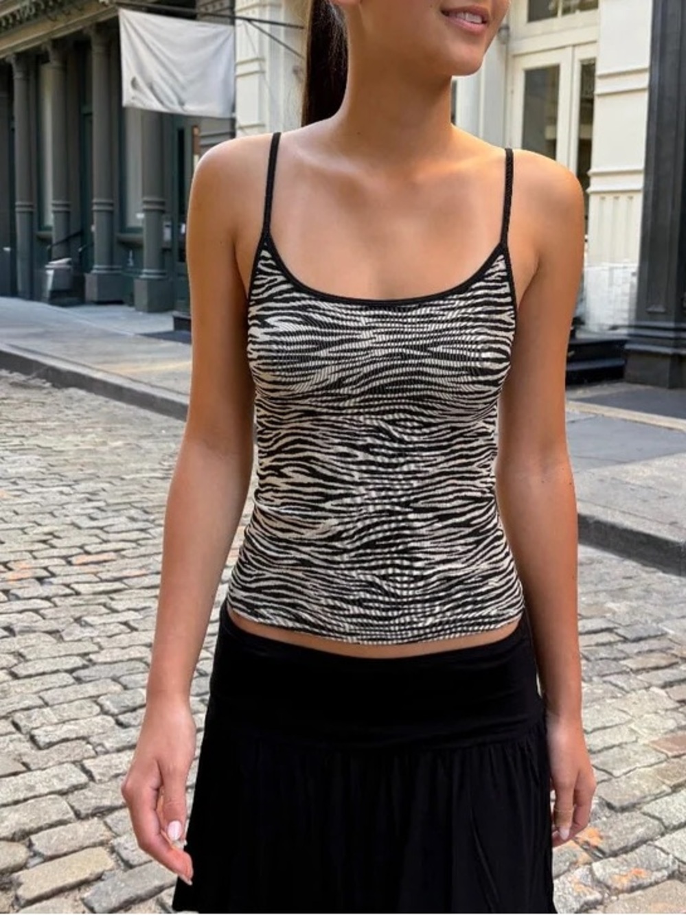 Brandy Melville Skylar zebra tank top